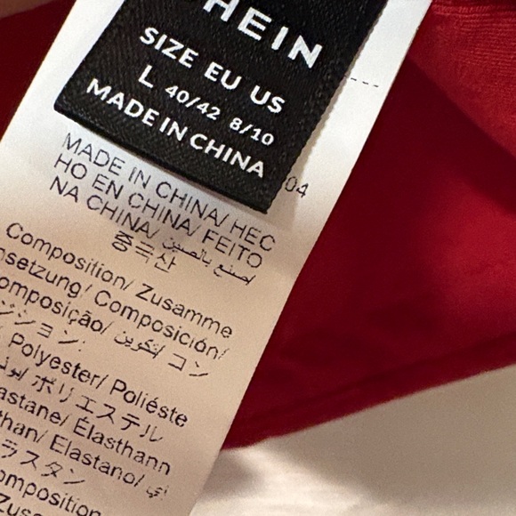 Shein Red Sequin One Shoulder Ruched Bodycon Mini Dress size L - Picture 4 of 11